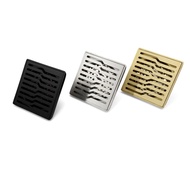 Stainless Steel Floor Drain Shower Room Washing Machine Square Brushed Sur Black Wastes Hair Strainer Trap Floor Drain 2023new