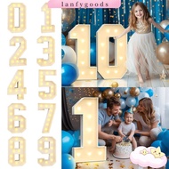 LANFYGOODSS LED Light Balloon, 0-9 Numbers 70cm Giant Birthday Figure, Decoration Box Light Up Ballo