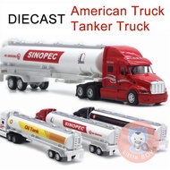Alloy toy car 1:48 American truck Oil truck Tanker truck Diecast vehicles DieCast Alloy Toy