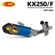 FMF 4.1 Carbon cup classic blue Motocross Full exhaust Exhaust Kit for Kawasaki KX250 KX250F 2017-20