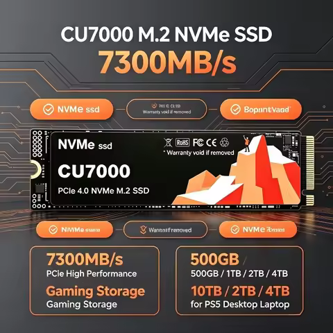 CU7000 SSD M.2 NVMe Internal Solid State Drive High Speed 7300MB/s PCIe 4.0 Gaming Drive Works for P