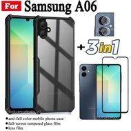 3 IN 1 Samsung A06 Anti-fall โทรศัพท์มือถือสําหรับ Samsung Galaxy A06 A0 6 A 06 ฟิล์มกระจกนิรภัย + ฟ