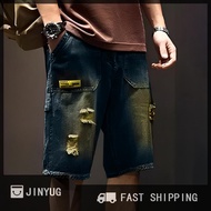 JINYUG Hot Sale Người đàn ông thời trang baggy hàng hóa Quần Short Jean Mens đa túi Boardshorts Quần