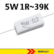 High quality 5W 2.2R 3.3R 4.7R 5.6R 6.8R 10R 39R 47R 100R 220R 330R 470R 560R 2K2 3K3 15K ceramic re