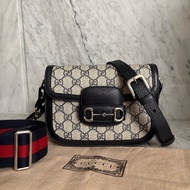 Gucci 古馳｜1955 mini老花馬鞍包 藍黑