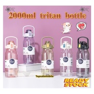 2000ml Tritan Drinking water Bottle 2L With Straw With Handle Sport Plastic BPA Free Mug Bekas Botol