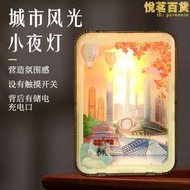 廣州景點木雕燈3d立體拼圖diy木質小夜燈創意床頭擺件旅遊紀念品