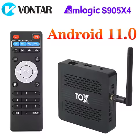 TOX3 Smart TV Box Android 11 4GB 32GB Amlogic S905X4 2T2R Wifi 1000M BT4.1 Support AV1 4K DLNA TOX1
