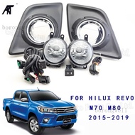 Car Front Bumper Fog Light Lamps With Harness Wiring Cover Grille For Toyota Hilux Revo M70 M80 2015 2016 2017 2018