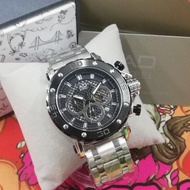 [READY STOCK] AD STEEL MEN WATCH 03 *BLACK/SILVER BAND (WITH 1 YEAR WARRANTY)