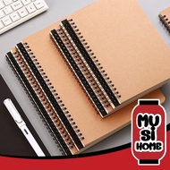 MUSI.HOME Notebook QC-Good Packaging Black Cover Ring-Bound Brown Size B5 A5 Graph Line There Are Li