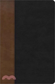 KJV Personal Size Giant Print Bible, Black/Brown Leathertouch