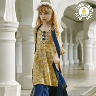 Nimbu Mustard Floral Girls Kurti Sharara Set Indian Ethnic Wear for Racial Harmony