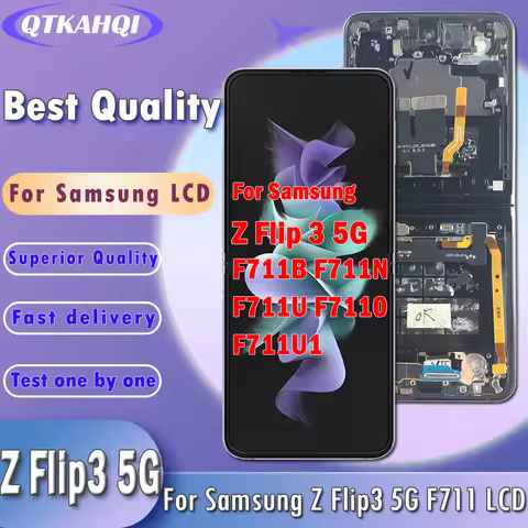 6.7inch For Samsung Z Flip 3 5G LCD SM-F7110 Display Screen Assembly For Samsung Z Flip3 5G LCD SM-F