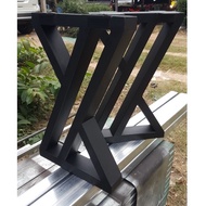 Ready-Made Steel Table Legs (1 Pair) ZX-Modern G30xh40cm.(3x1.5) Matte Black Made Of Galvanized Stro