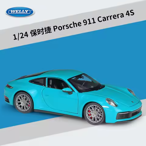 WELLY 1:24 Porsche 911 Carrera 4S Roadster Simulation Diecast Alloy Car Model Collectible Gift
