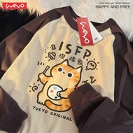 Yueyo | MBTI Explorer ISFP Breathable Cotton Loose Raglan Sleeve Long Sleeve T-shirt