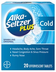 Alka-Seltzer Plus Cold Formula Effervescent Tablets Sparkling Original - 20 ct