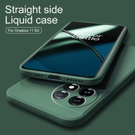 One Plus 11 Case Candy Straight Edge Liquid Silicone Soft Back Cover For OnePlus11 OnePlus 11 5G Lens Protect Shockproof Coque
