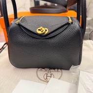 Hermes 愛馬仕 mini Lindy 黑金 Z刻