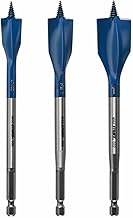 BOSCH NS5003 3-Piece Nail Strike Wood-Boring Spade Bits Assorted Set Optimized for Wood and Wood wit