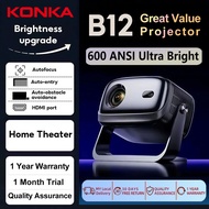 KONKA B12 Projector 600ANSI HD Ultra Bright 2+16G Smart Projector 360° Rotation Auto Focus Projector
