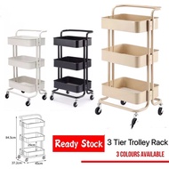 3/4/5 Tier Metal Multifunction Storage Trolley Rack with Handle Office Shelve Home Kitchen Black White Green IKEA