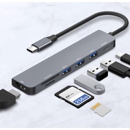 Home Planet 7-Port USB 3.0 Multi Hub – High Speed Type-C Adapter with HDMI 4K Mirroring & Samsung DE