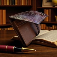 Hermes 古董灣鱷皮長銀包