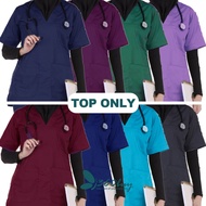 【READY STOCK】 BAJU SCRUB MEDICAL SCRUB SUIT Doctor 's Scrub FOR WOMEN / TOP ONLY