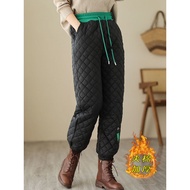 2026 Autumn Winter Diamond-Shaped Quilted Harem Pants Women New Style Thickened Warm Pants Harem Pan