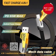 4-in-1 65W Fast Charging Cable for Android USB Type C Multi-Port Charging Cable Multi-Port USB Charg