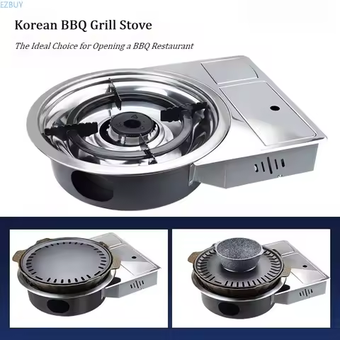 Korean Commercial Desktop Embedded Bbq Gas Grill Smokeless Indoor Outdoor Stainless Steel Barbecue G