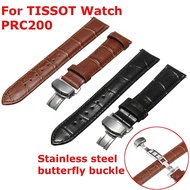 19mm Leather Watch Strap Band Black/Brown + Butterfly Buckle For TISSOT PRC200