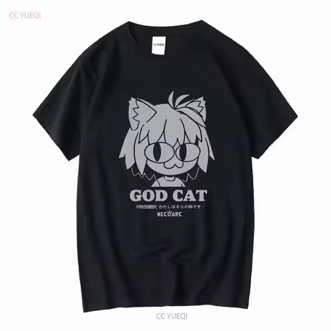 COSPA Tsukihime A piece of blue glass moon GOD CAT Neko Arc T shirt BLACK M vintage Washed homme des