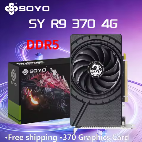 SOYO AMD Radeon R9 370 4GB GDDR5 Graphics Card HDMI+DP+DVI PCIe3.0x16 28NM 256bit Video Card PC Game