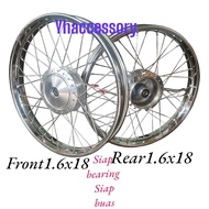 RIM CHROME16x18 FULL SET SIAP HUB CHROME JEJARING CHROME EX5dream /w100/