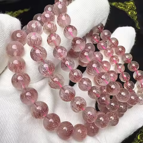 Madagascar Natural 6A Red Super Seven 7 Quartz Crystal Bracelet Round Beads Attracting wealth For Je