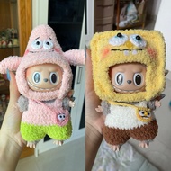 (Pre-order) SpongeBob cartoon Outfit, Patrick starfish for Labubu made of wool