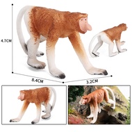 Children cognitive simulation wild animal toy Proboscis monkey orangutan monkey Gibbon solid model d