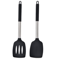 2 Pcs/set Silicone Cooking Utensils Fish Spatula Omelette Leak Spatula Household Stir-frying Spatula