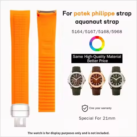 Premium FKM Rubber Strap 21mm for Patek Philippe Aquanaut / Nautilus 5167 5168 5968 – Luxury Waterpr