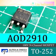 AOD2910 D2910 100V N-Channel MOSFET TO-252 Alpha & Omega Semiconductor