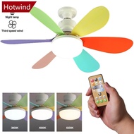 HOTWIND 30/40W Ceiling Fans With Remote Control and Light LED Lamp Fan E27 Converter Base Smart Silent Ceiling Fans For Bedroom Living Room P2X7