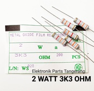 (10 BUAH) RESISTOR 2WATT 3K3 OHM RESISTOR 2W 3K3 OHM RESISTOR 2 WATT 3K3 OHM RESISTOR 33K OHM RESISTOR 2W 33K OHM