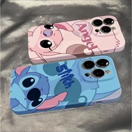 For Samsung S25 S24 S23 S22 S21 Ultra S20 FE S25 Plus Casing Cartoon Stitch Couple Phone Case film S