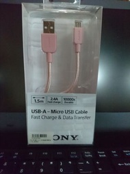 SONY原廠Micro USB編織 傳輸線 充電線1.5m 玫瑰金