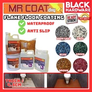 Black Hardware MR COAT DIY Floor Epoxy Paint Epoxy Primer Cat lantai Rumah Epoxy Flake Coating Flakes Epoxy Floor Coatin