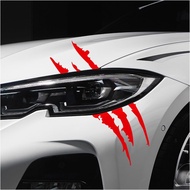 2PCS Car Claw Mark Decals, Waterproof Vinyl Monster Claw Marks Headlight Car Sticker, Stripes Scratc