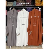 [Ready] Farah One Set French Khimar Setelan Rok Crinkle Airflow